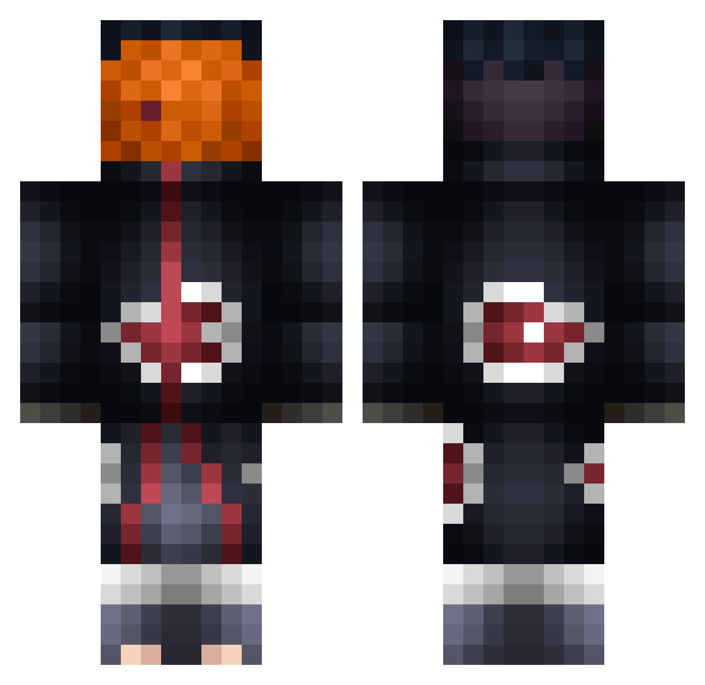 FossielHunter Minecraft skin, front and back view
