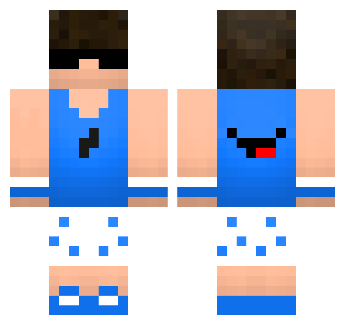 ToddyYTuber Minecraft skin, front and back view