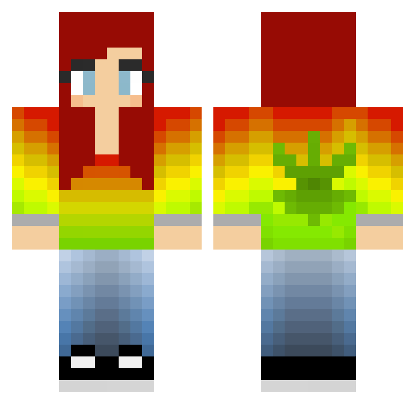 Etamine Minecraft skin, front and back view