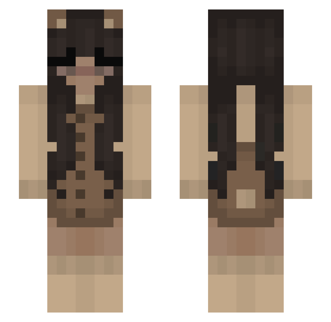 Fyrcs Minecraft skin, front and back view