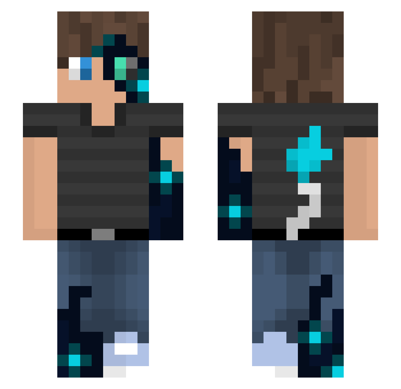 ViolenceisFun Minecraft skin, front and back view