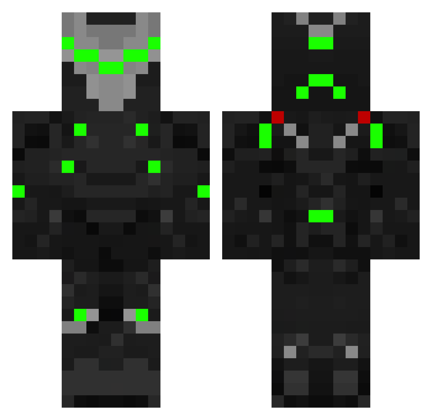 KamZs00 Minecraft skin, front and back view