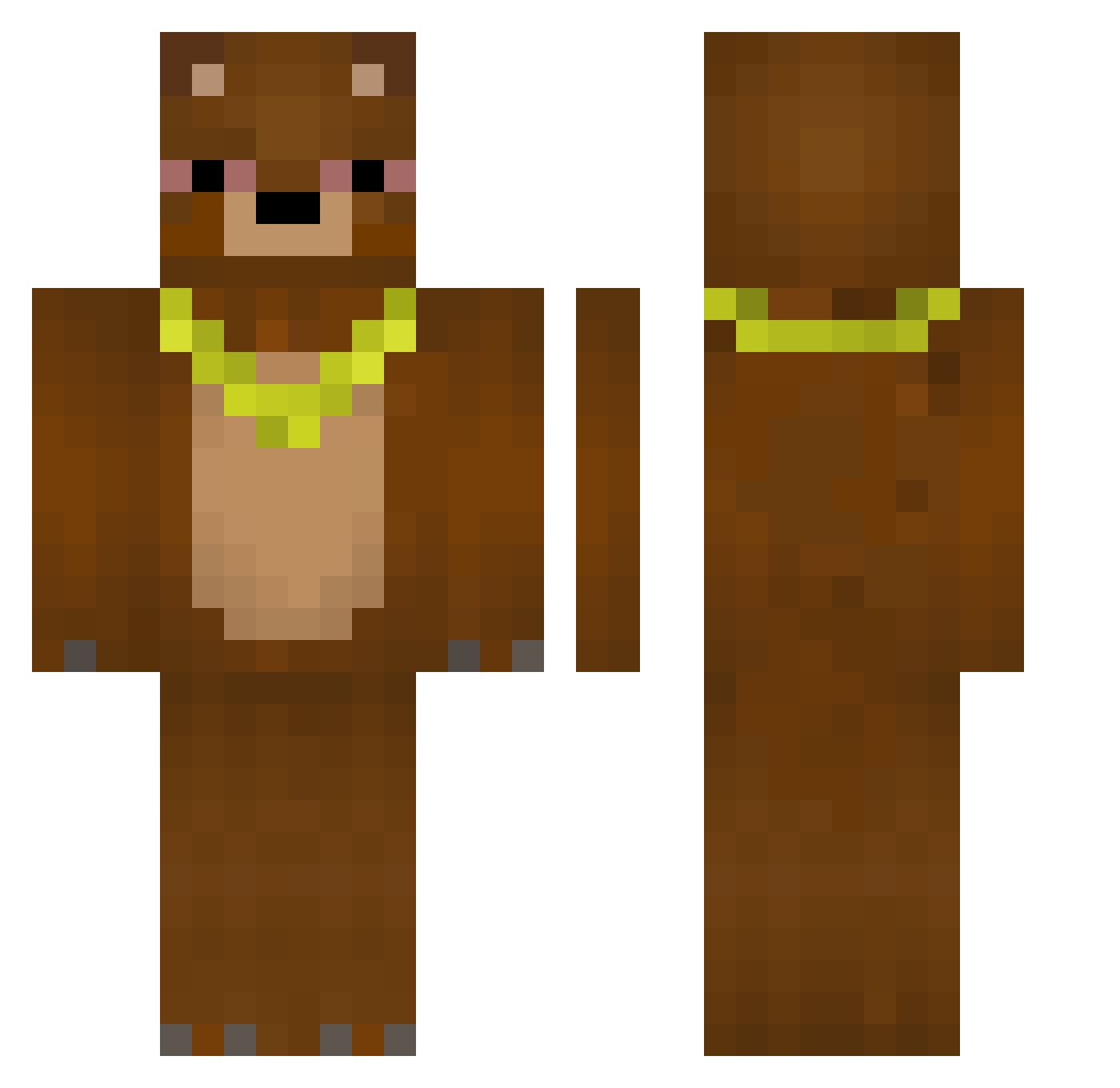 ScruffyBluntz Minecraft skin, front and back view