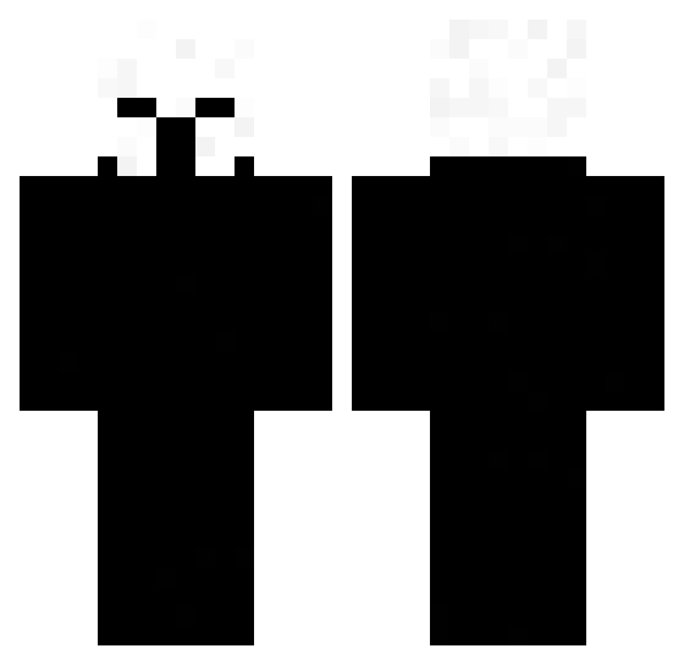 qSanctus Minecraft skin, front and back view