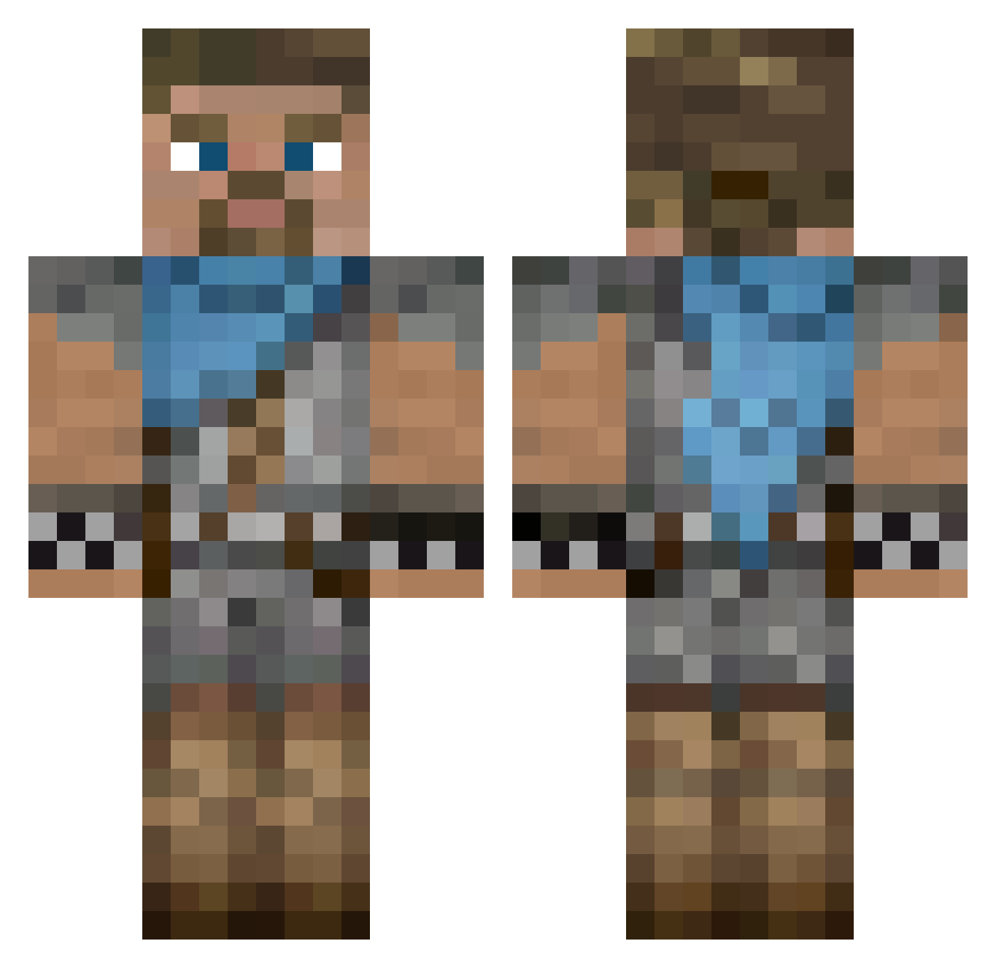 Friederich2 Minecraft skin, front and back view