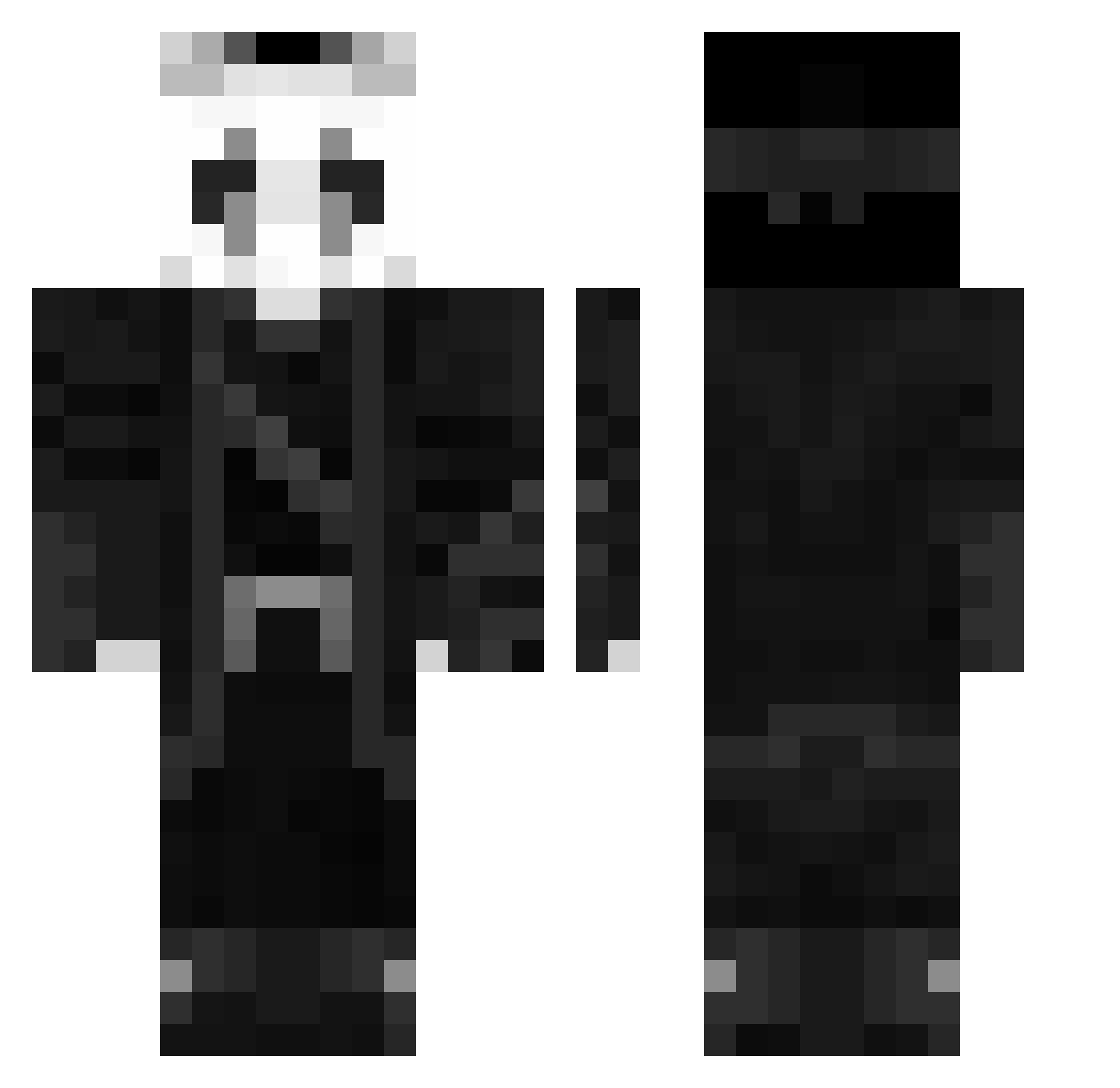 Servicers Minecraft skin, front and back view