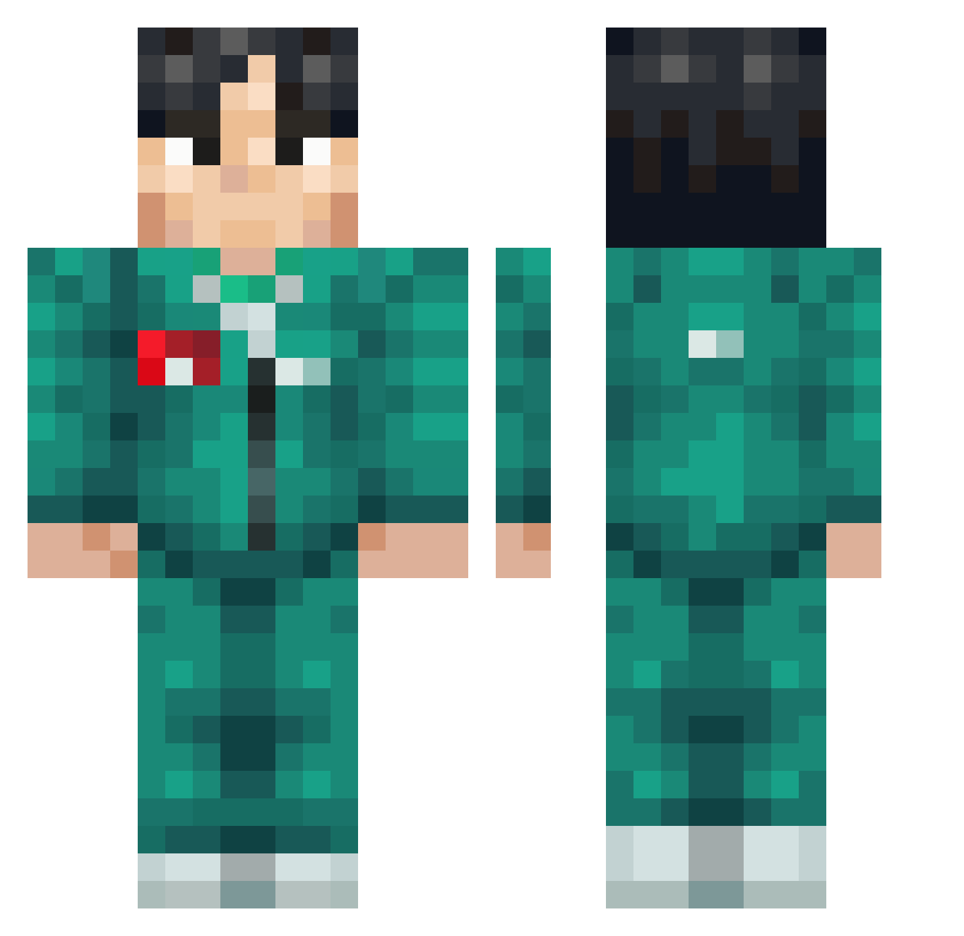Frico15 Minecraft skin, front and back view
