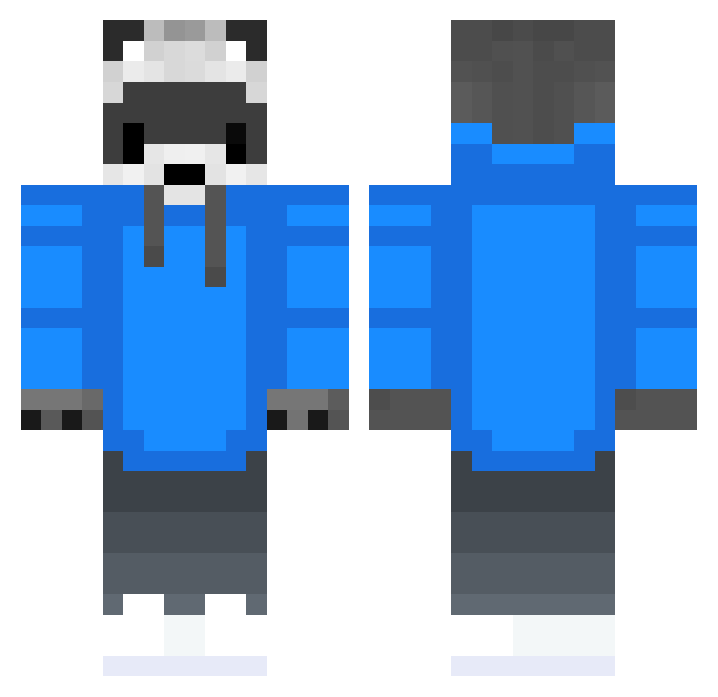 NeroGamesX Minecraft skin, front and back view