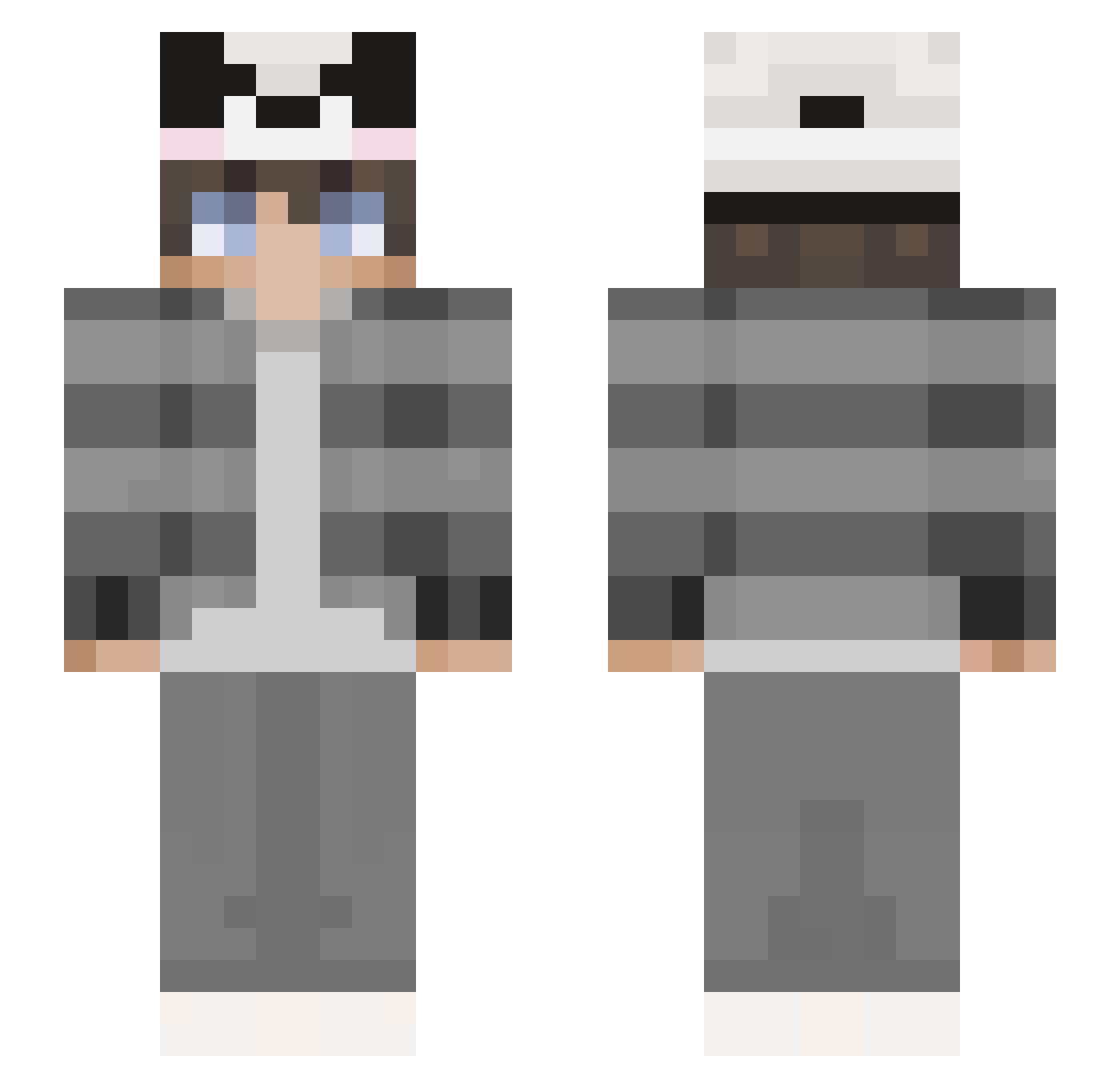 Nightmare3321 Minecraft skin, front and back view