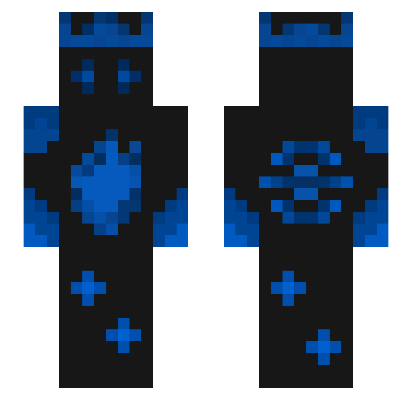 Xonexz Minecraft skin, front and back view