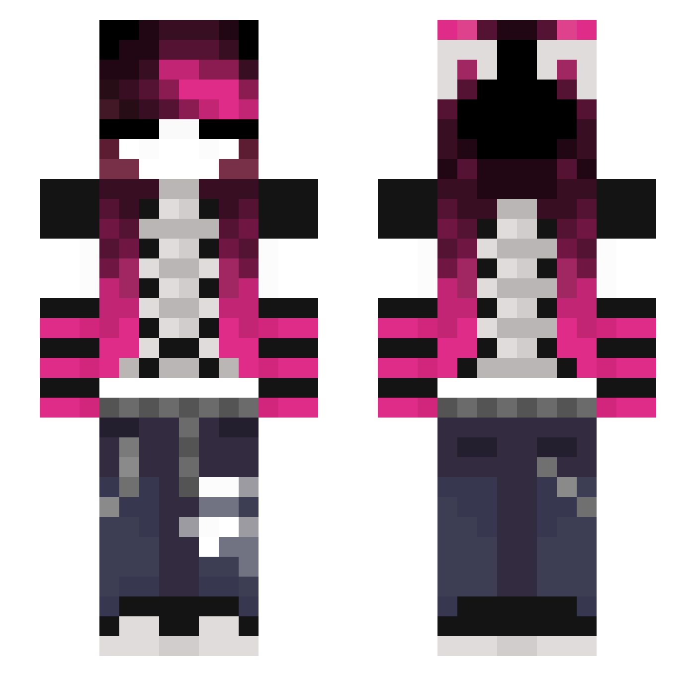 Al3xL3x Minecraft skin, front and back view