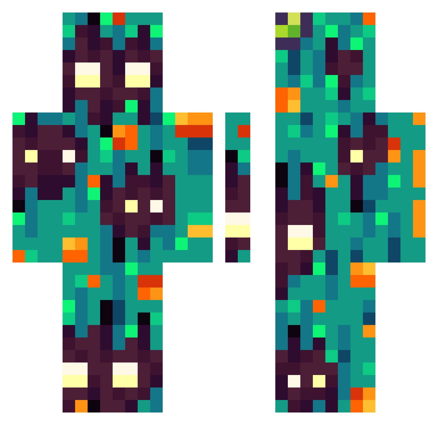 Seanzzz Minecraft skin, front and back view