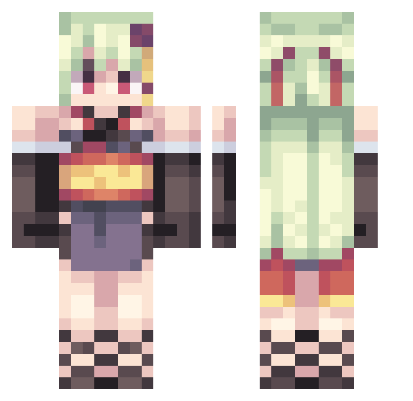 yasudaTakashi Minecraft skin, front and back view