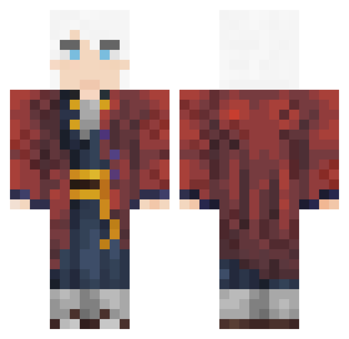 TheUnderachiever Minecraft skin, front and back view