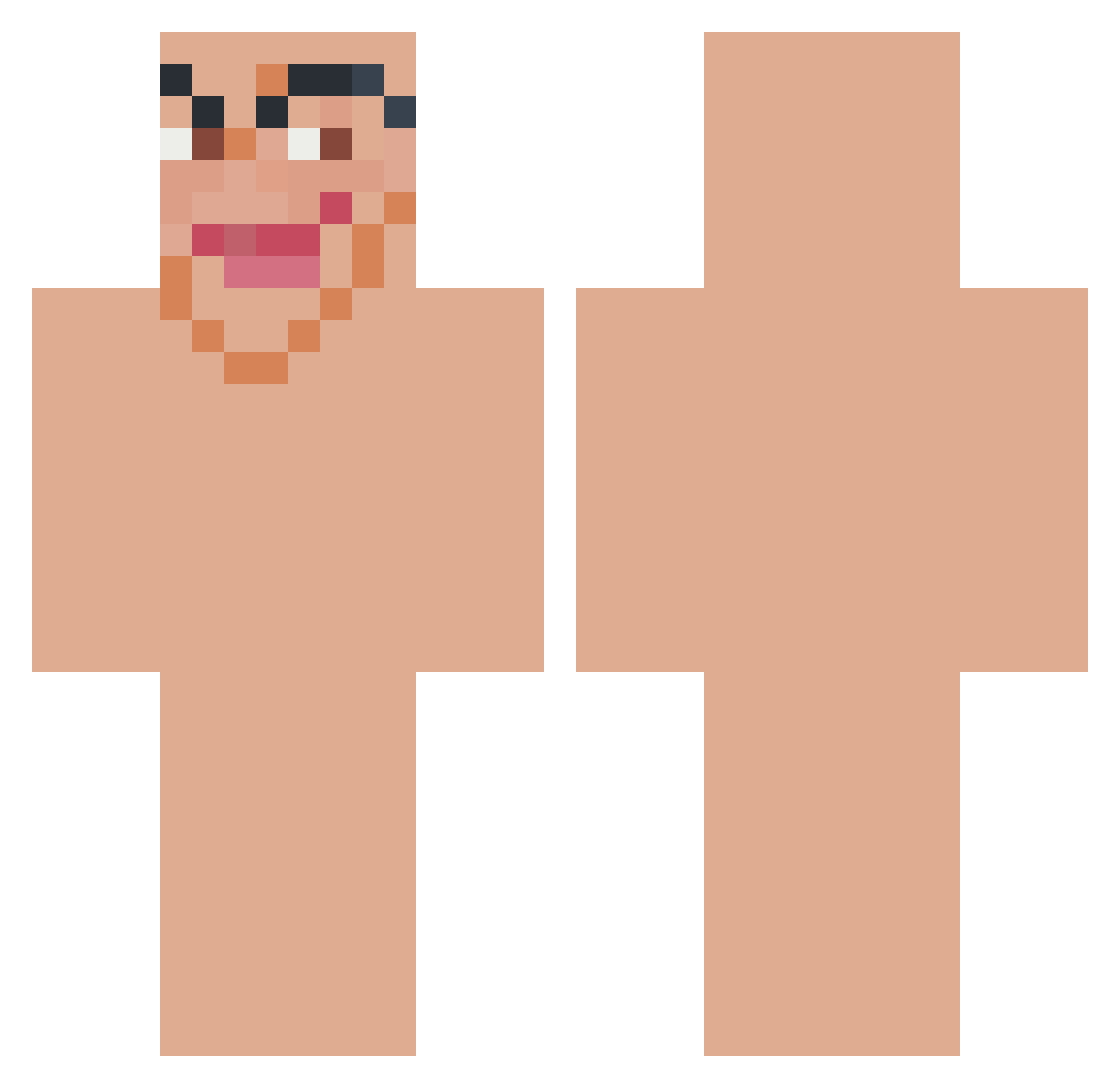 x12y Minecraft skin, front and back view