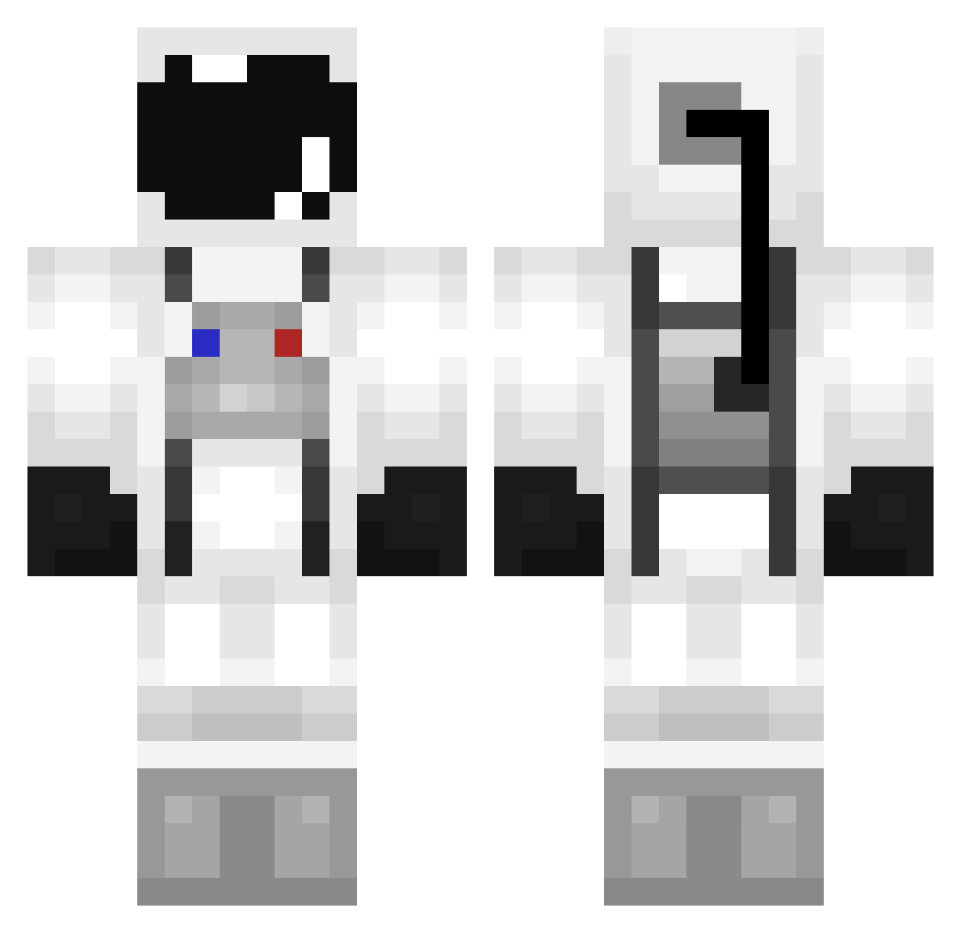 astropunkDE Minecraft skin, front and back view