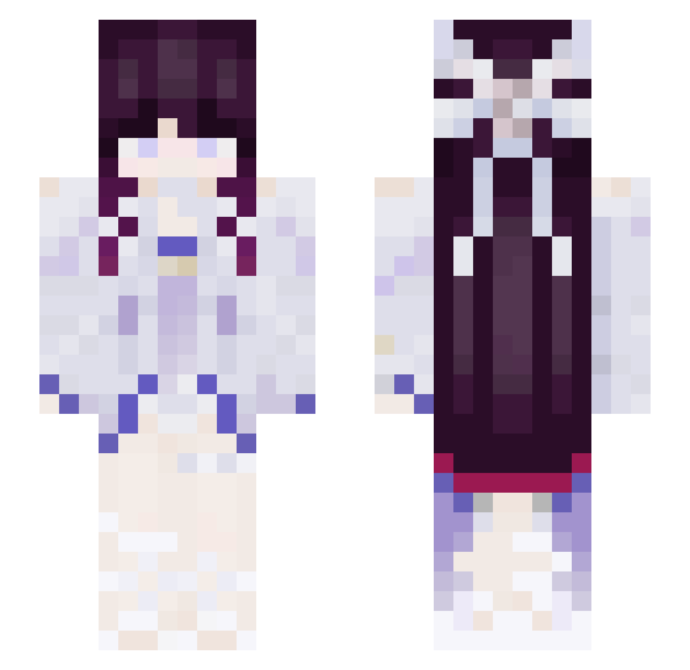 JiaJule Minecraft skin, front and back view