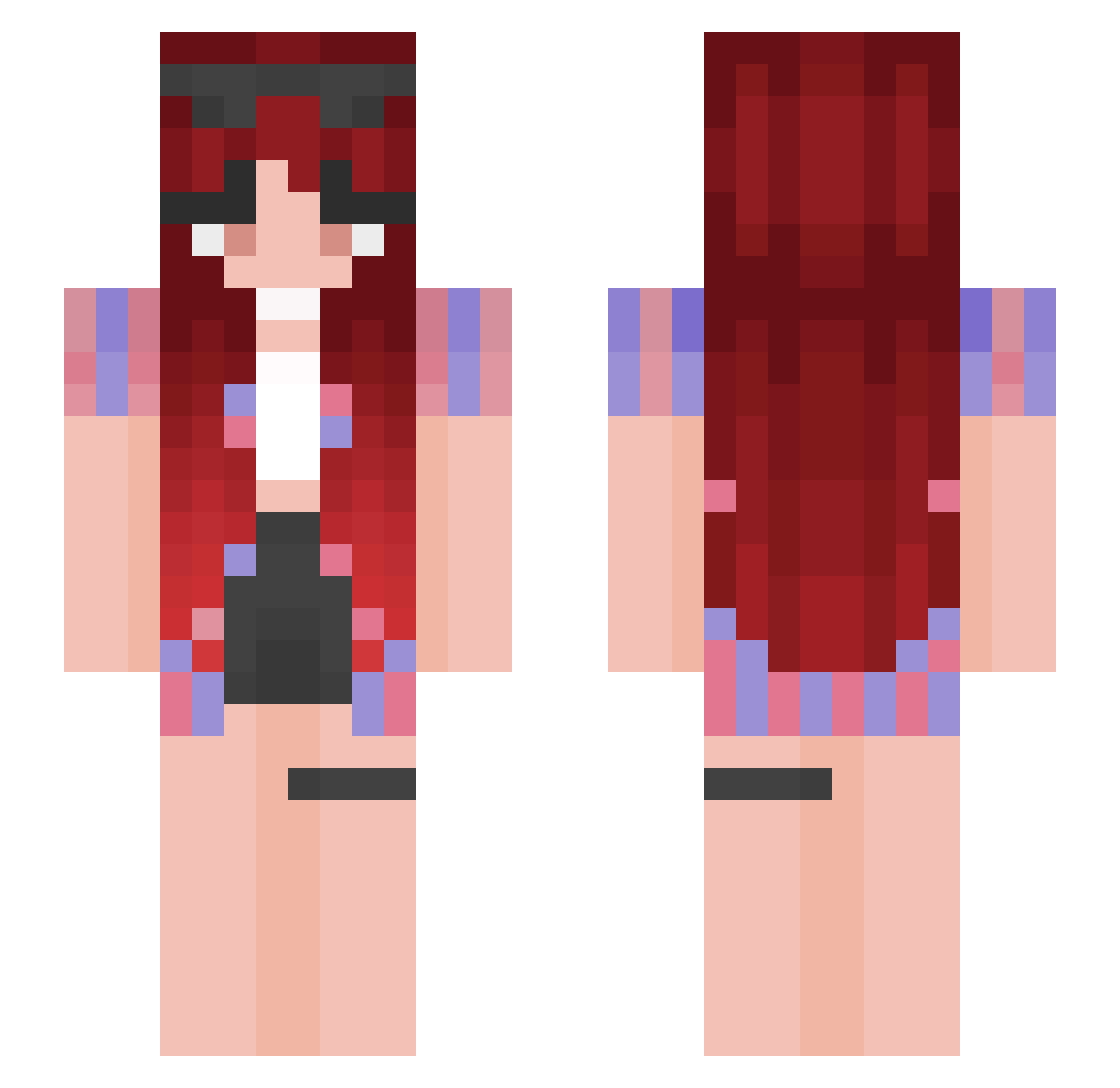 xChlxe Minecraft skin, front and back view