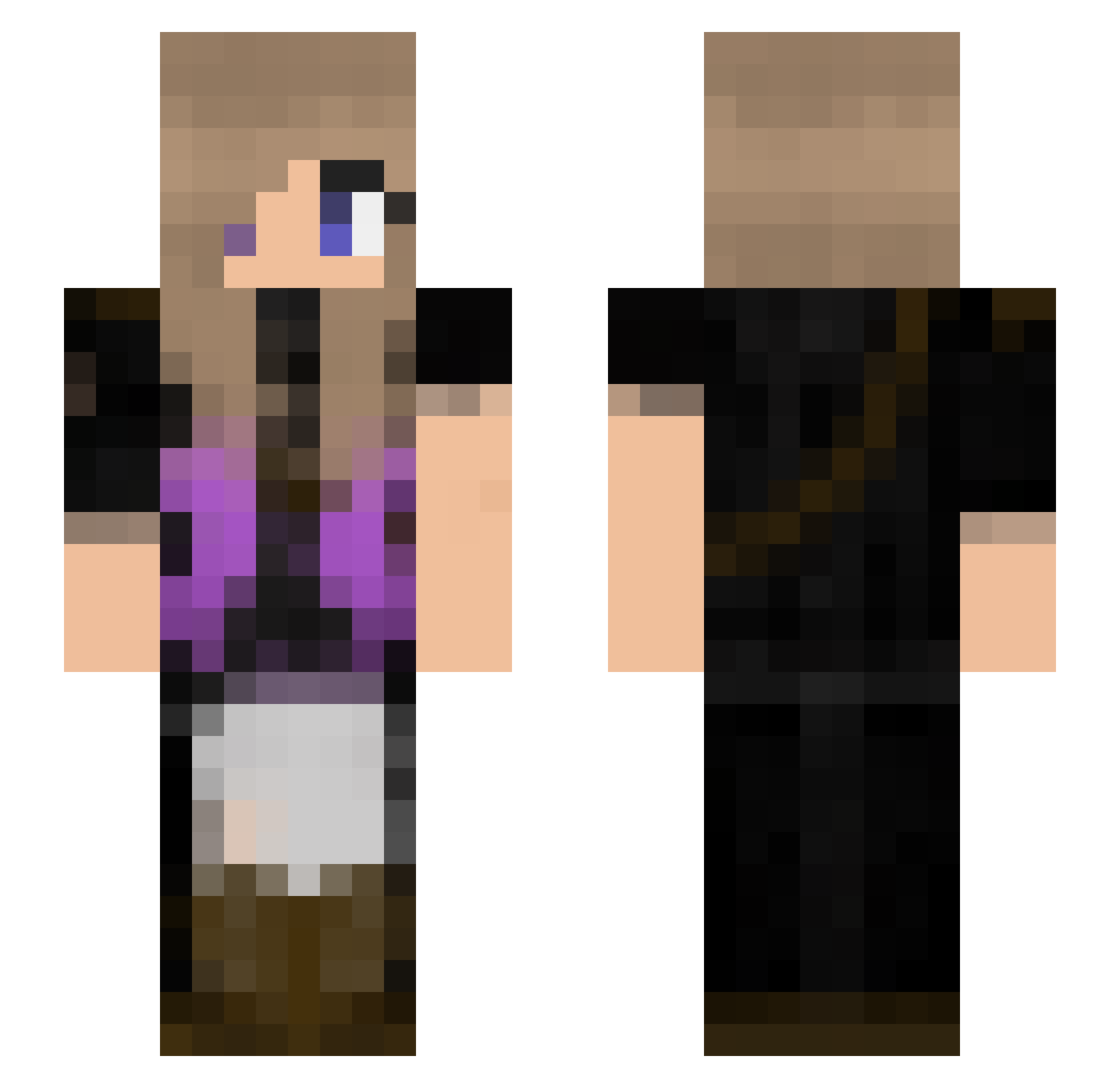 Zlcollisions Minecraft skin, front and back view