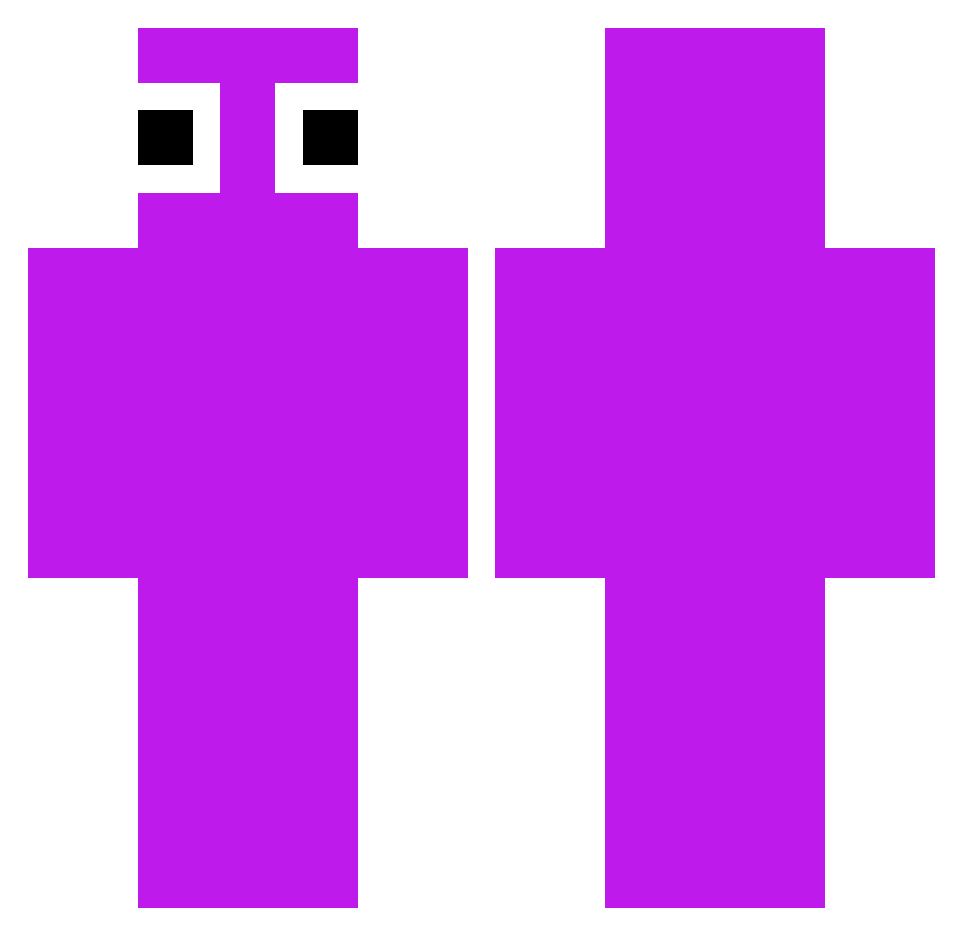yoPURPL Minecraft skin, front and back view