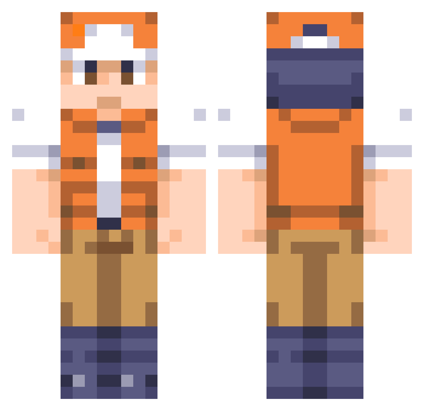 Sunico Minecraft skin, front and back view