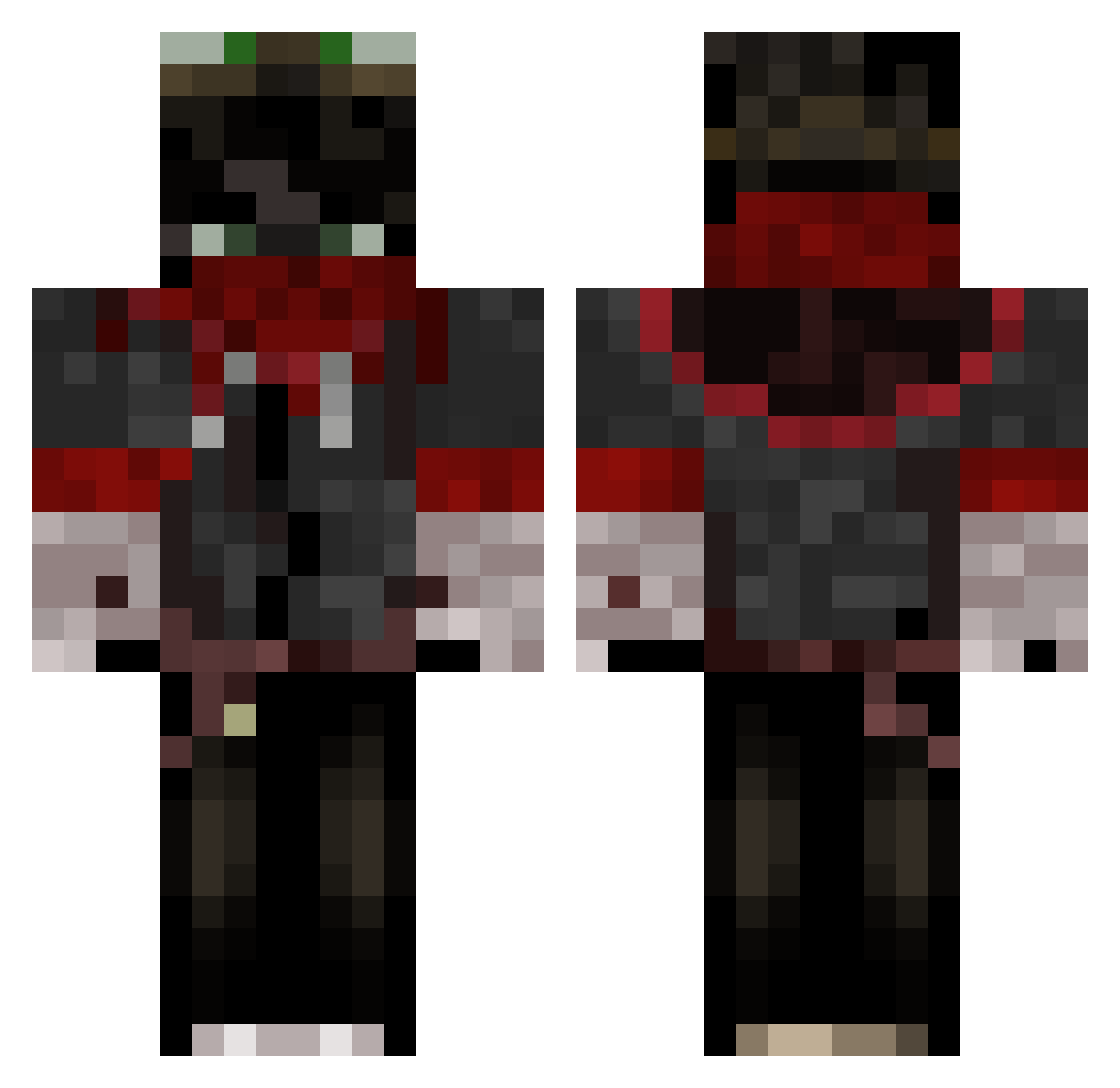 Axelislost Minecraft skin, front and back view