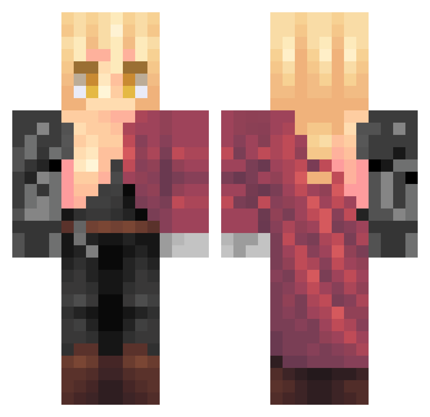 Lu1zaum Minecraft skin, front and back view