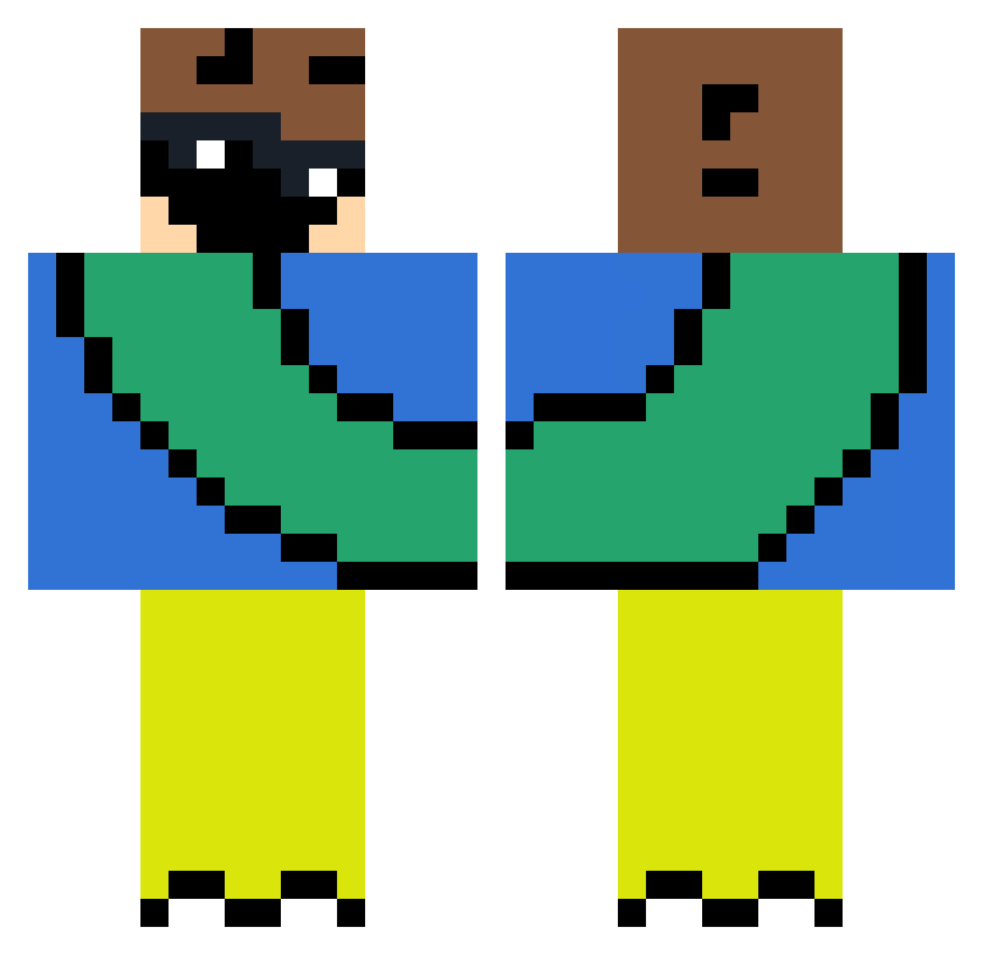 Brooke Minecraft skin, front and back view