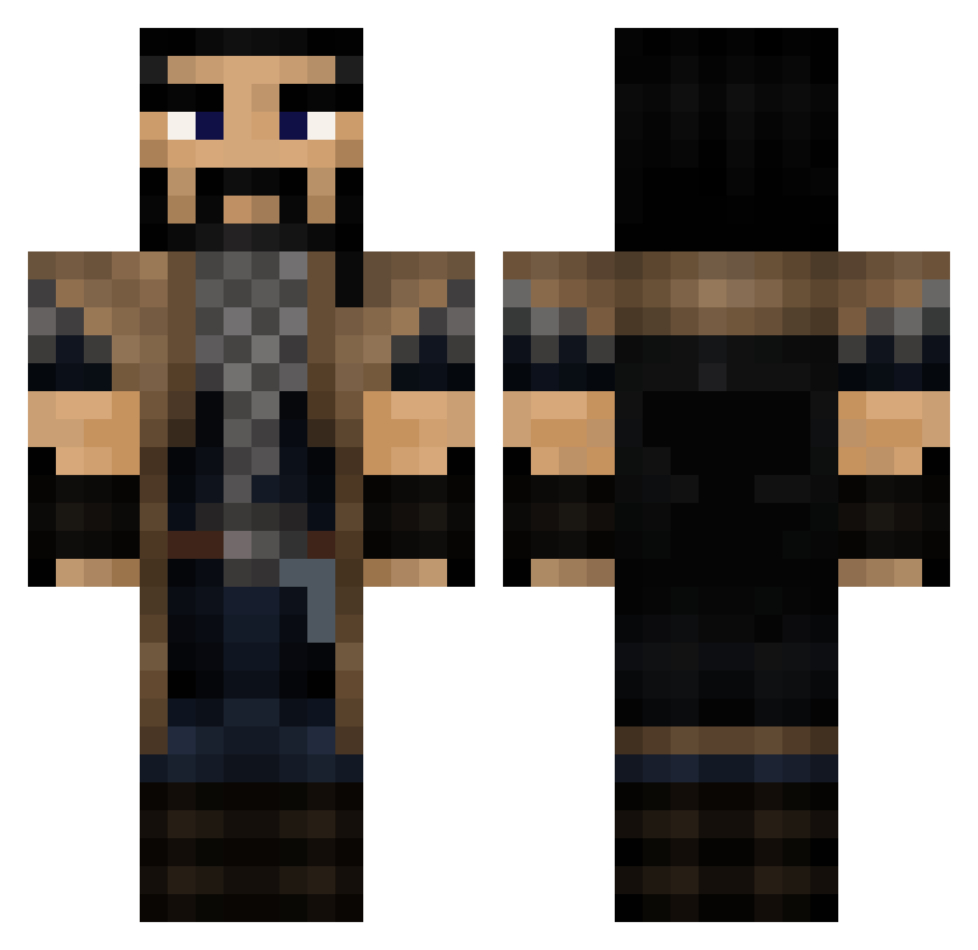 ThesonofMika Minecraft skin, front and back view