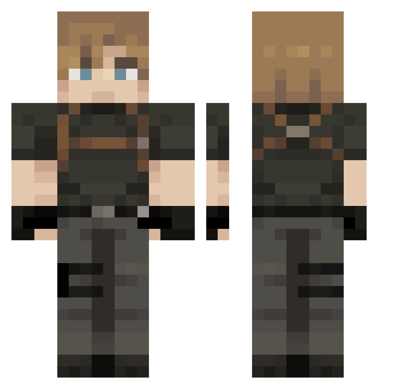 elequis Minecraft skin, front and back view