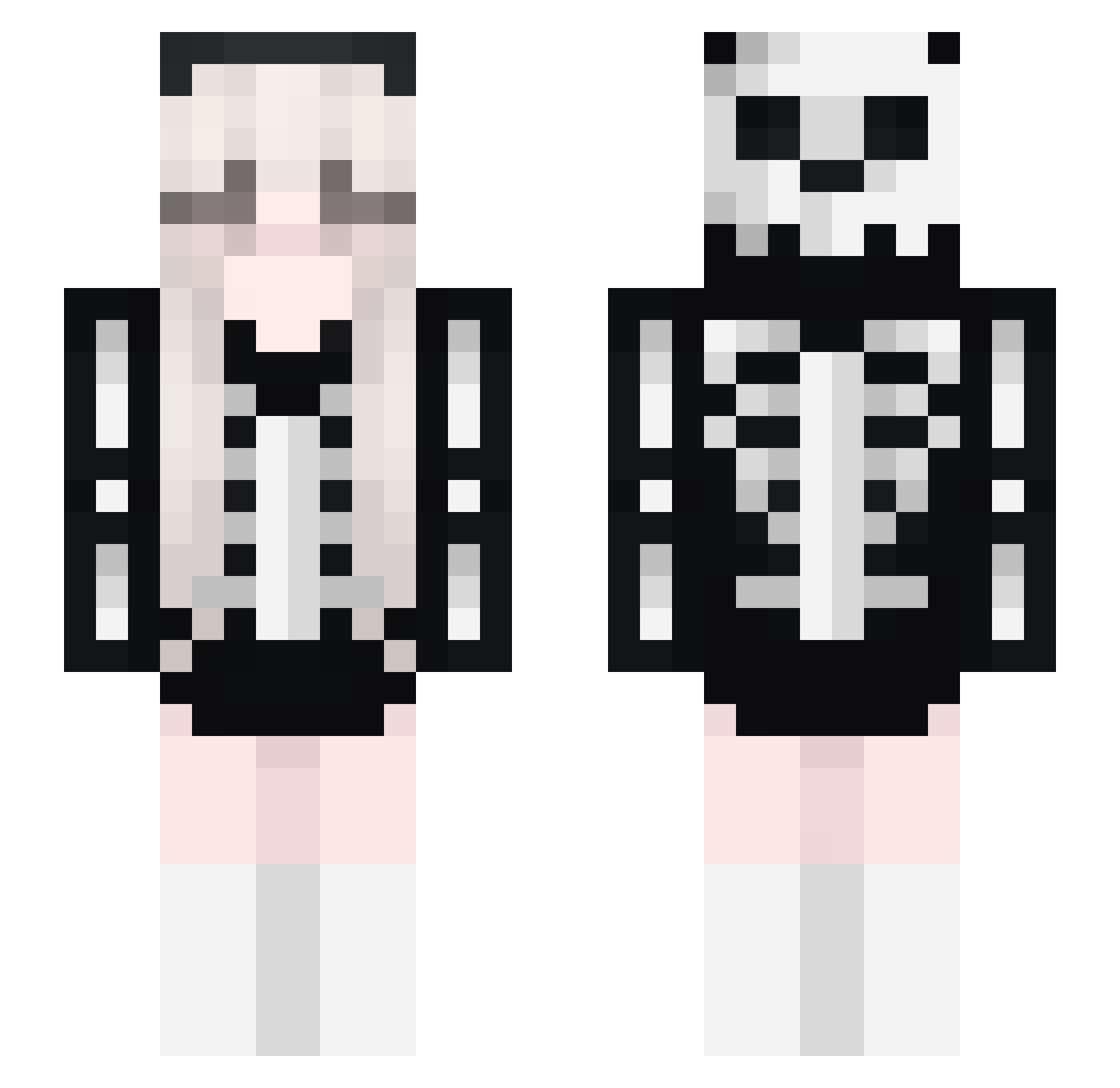 Melanie_Mel Minecraft skin, front and back view