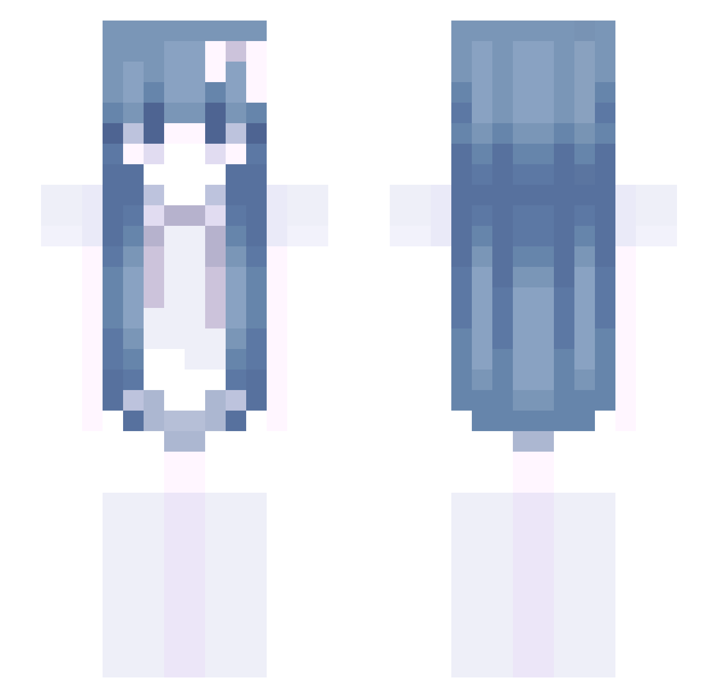 yPrim Minecraft skin, front and back view