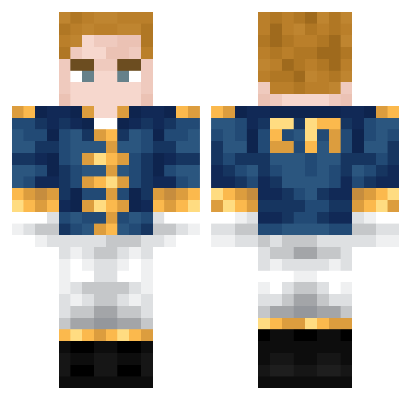 Chopperson Minecraft skin, front and back view