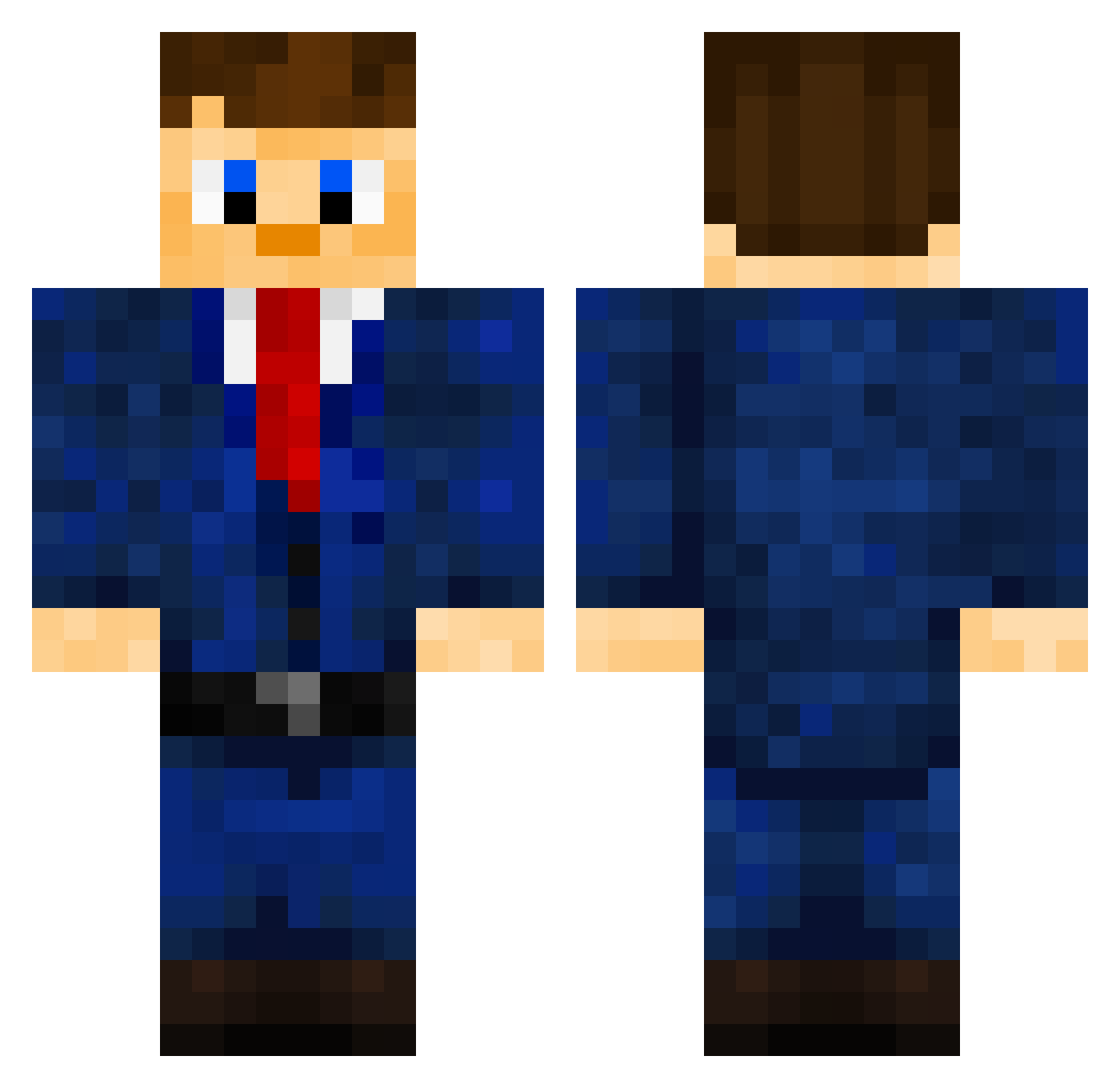 LordJohnR Minecraft skin, front and back view