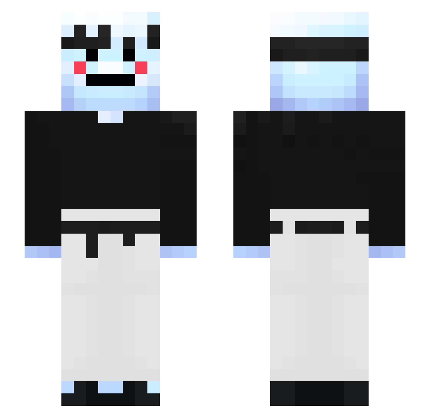 maufd Minecraft skin, front and back view