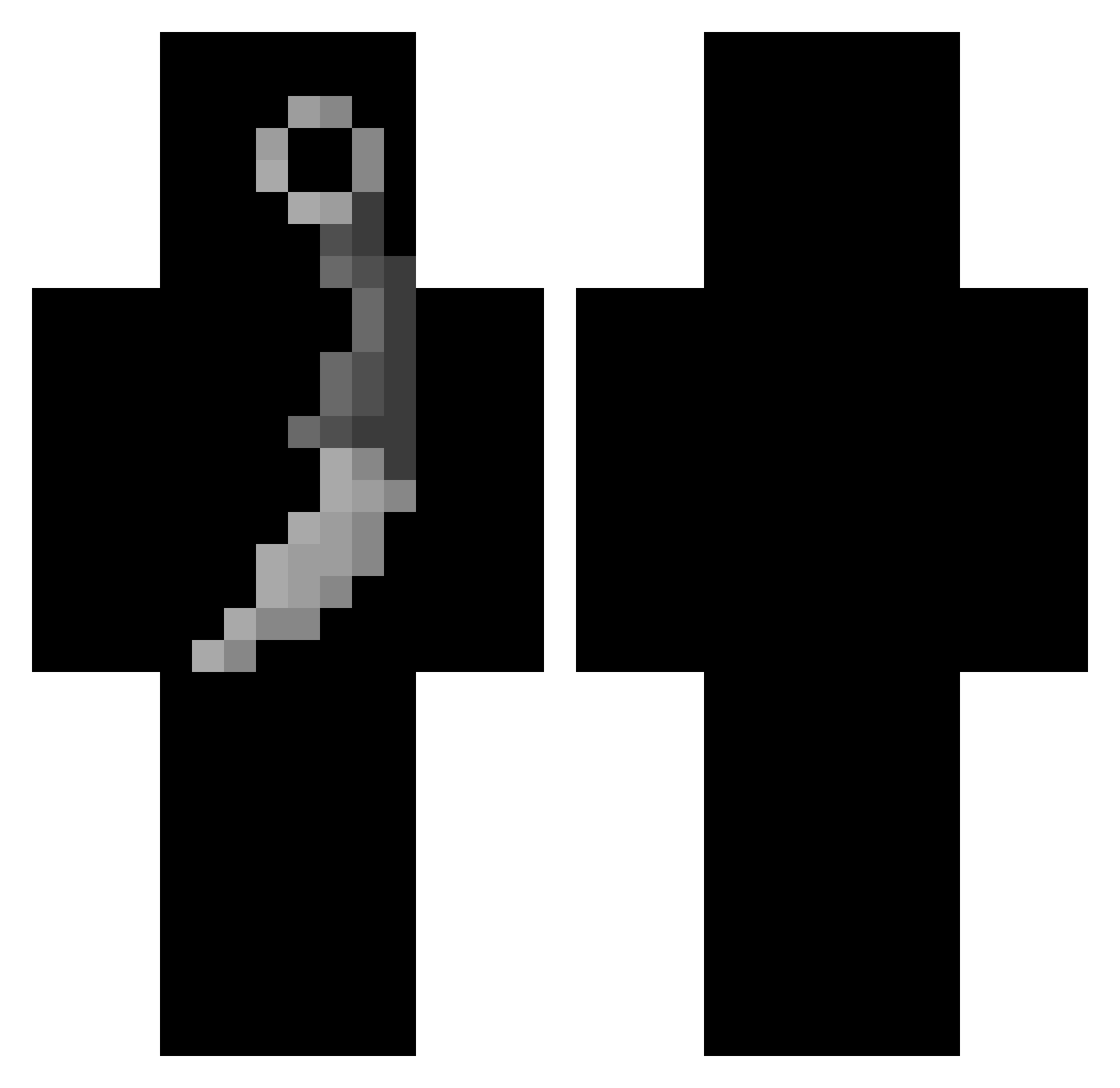 Makinowy Minecraft skin, front and back view