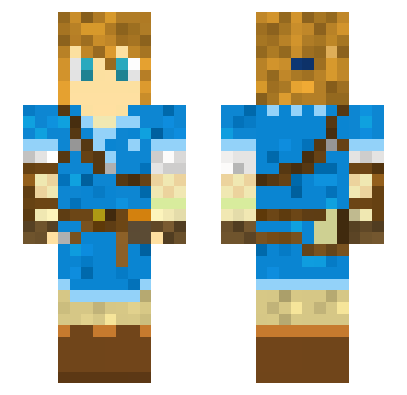 recurves Minecraft skin, front and back view