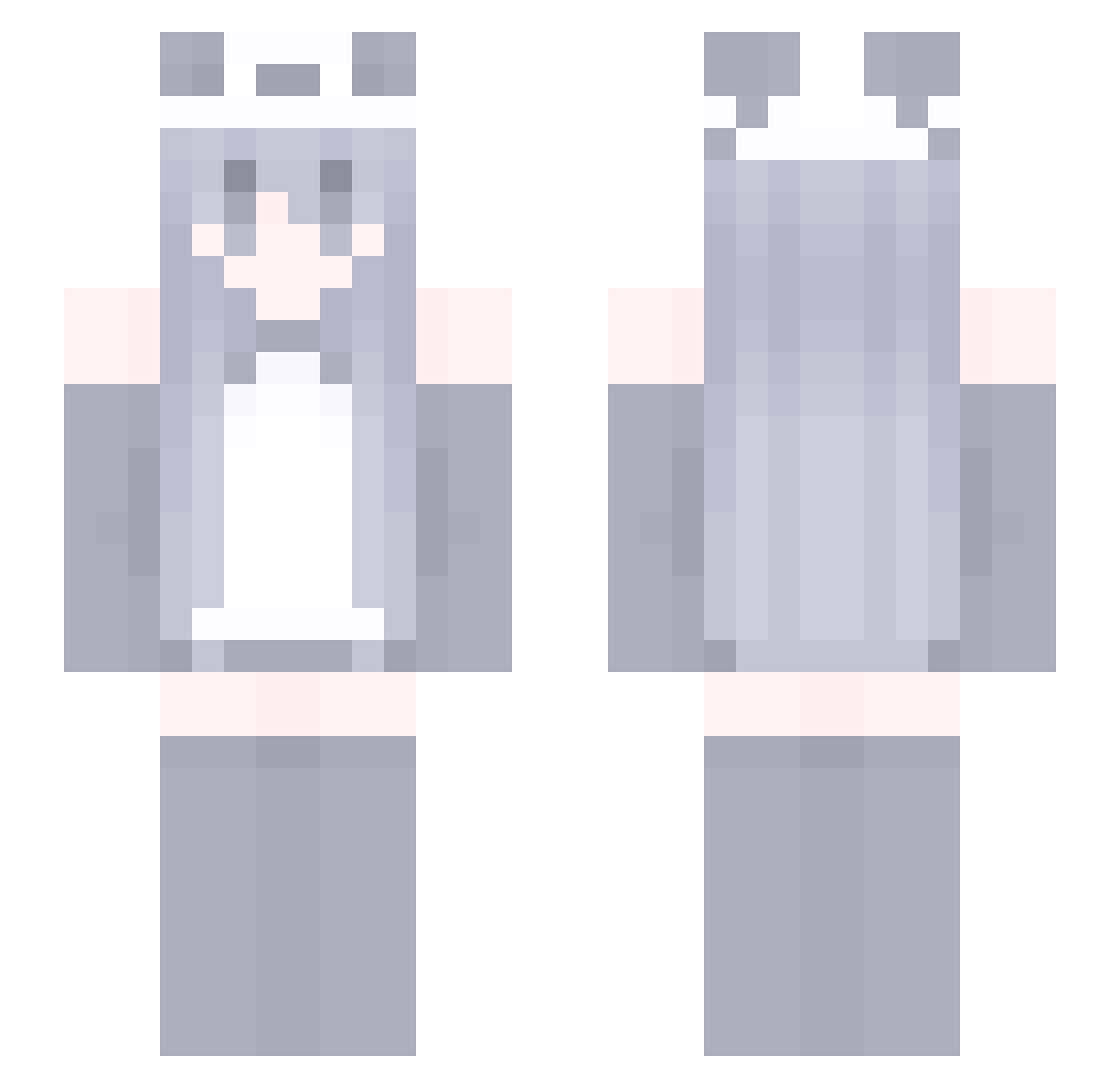 Tkuromi Minecraft skin, front and back view