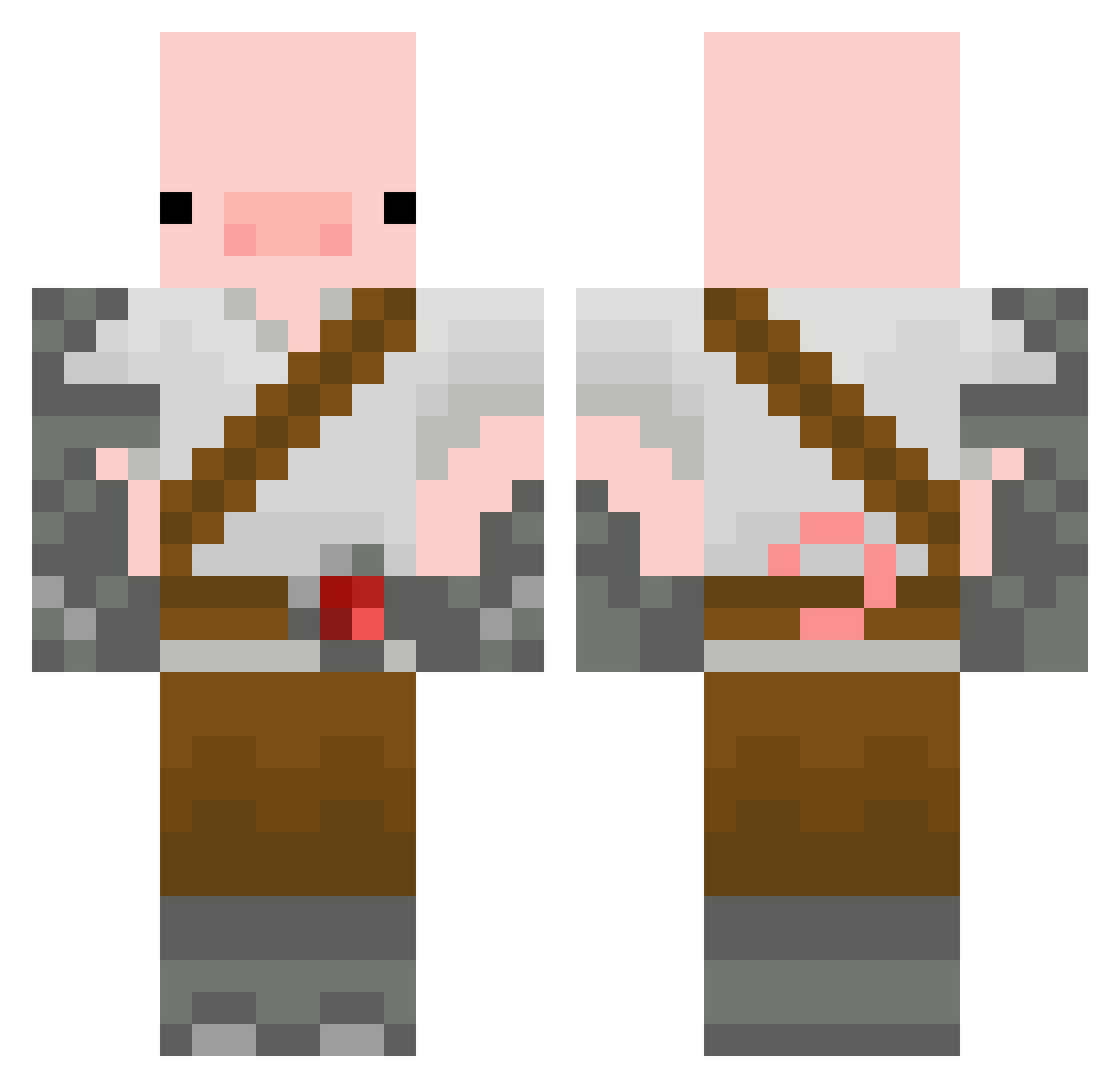 ShockerIsMe Minecraft skin, front and back view