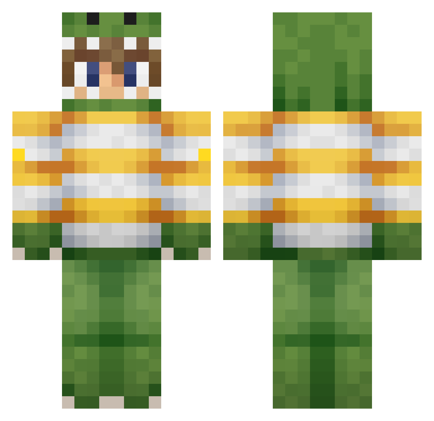 jakeylittletriks Minecraft skin, front and back view