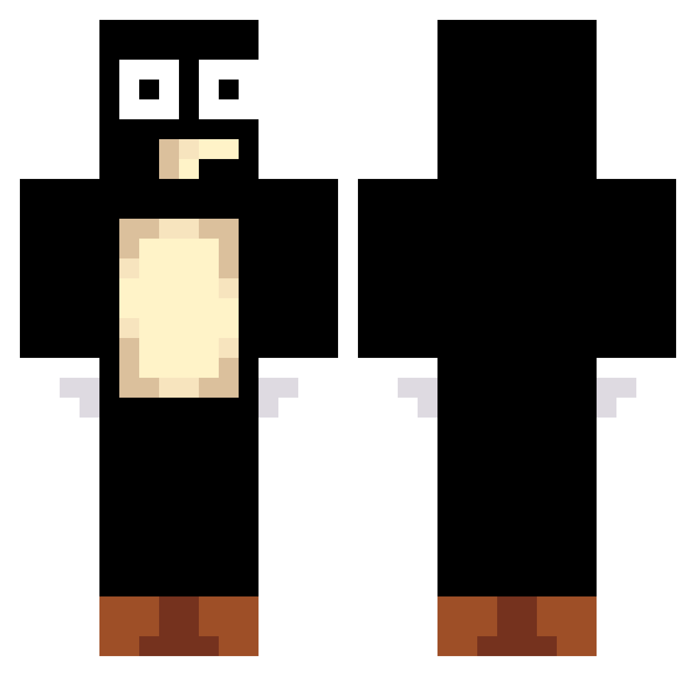 KollegahTM Minecraft skin, front and back view