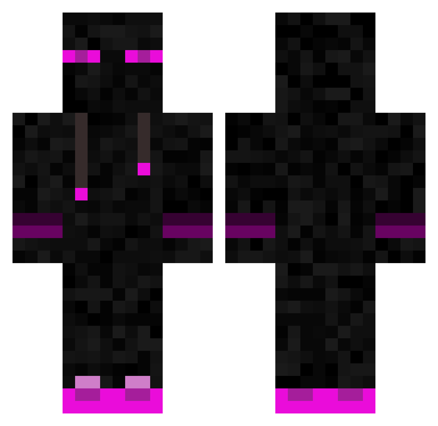 RavengerKiller Minecraft skin, front and back view