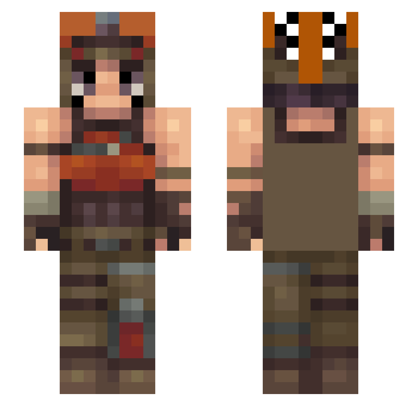 Dennsaka Minecraft skin, front and back view