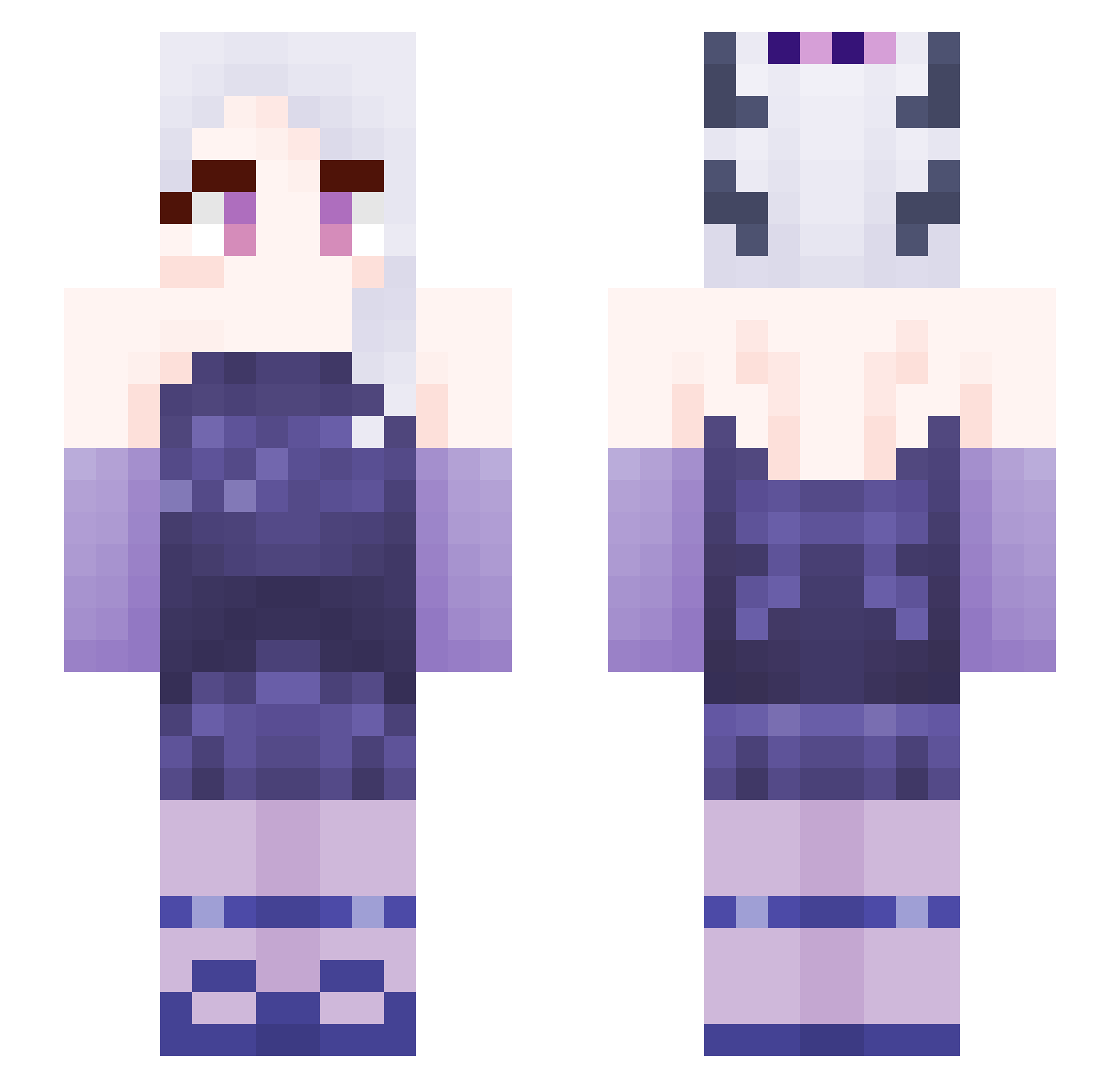 Sorasaki_Hina Minecraft skin, front and back view