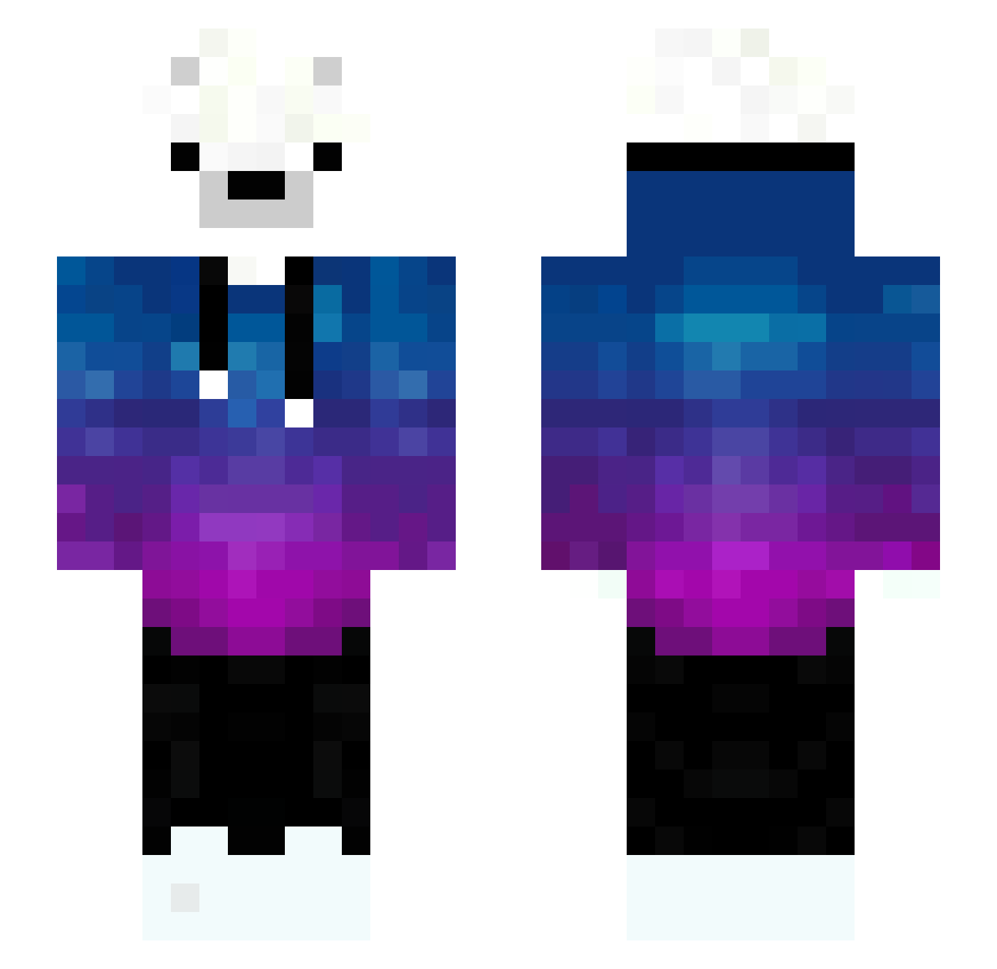 xHuskyPL Minecraft skin, front and back view