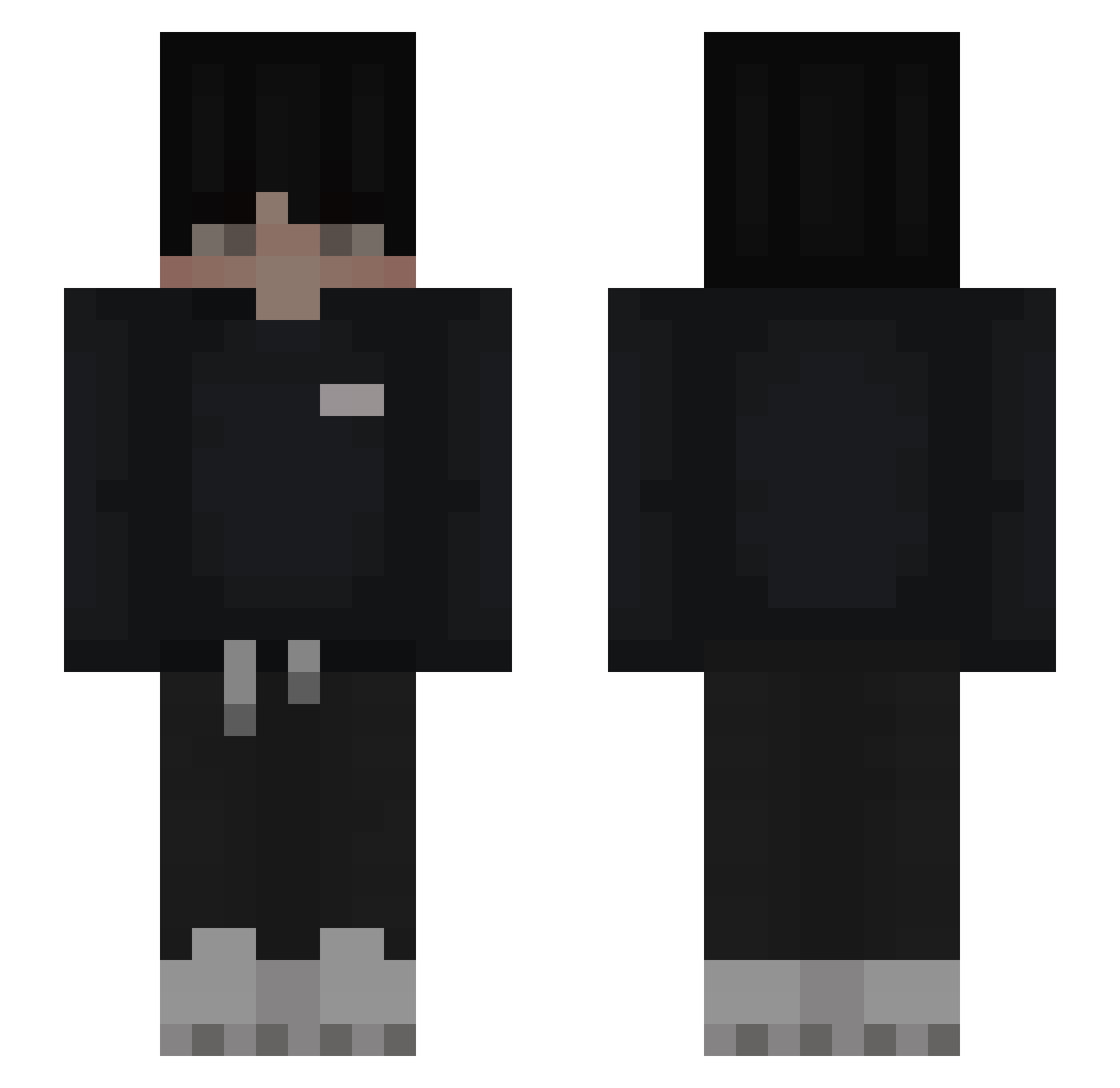 urcewl Minecraft skin, front and back view
