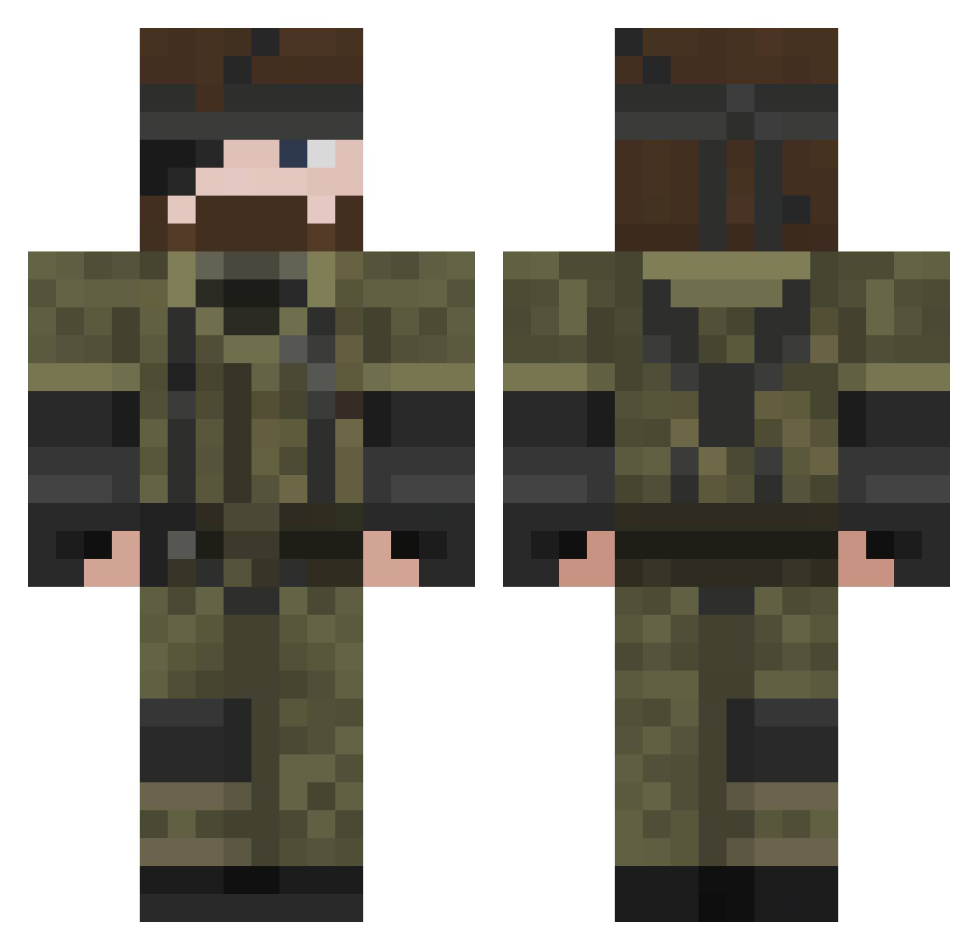 Enolillo Minecraft skin, front and back view