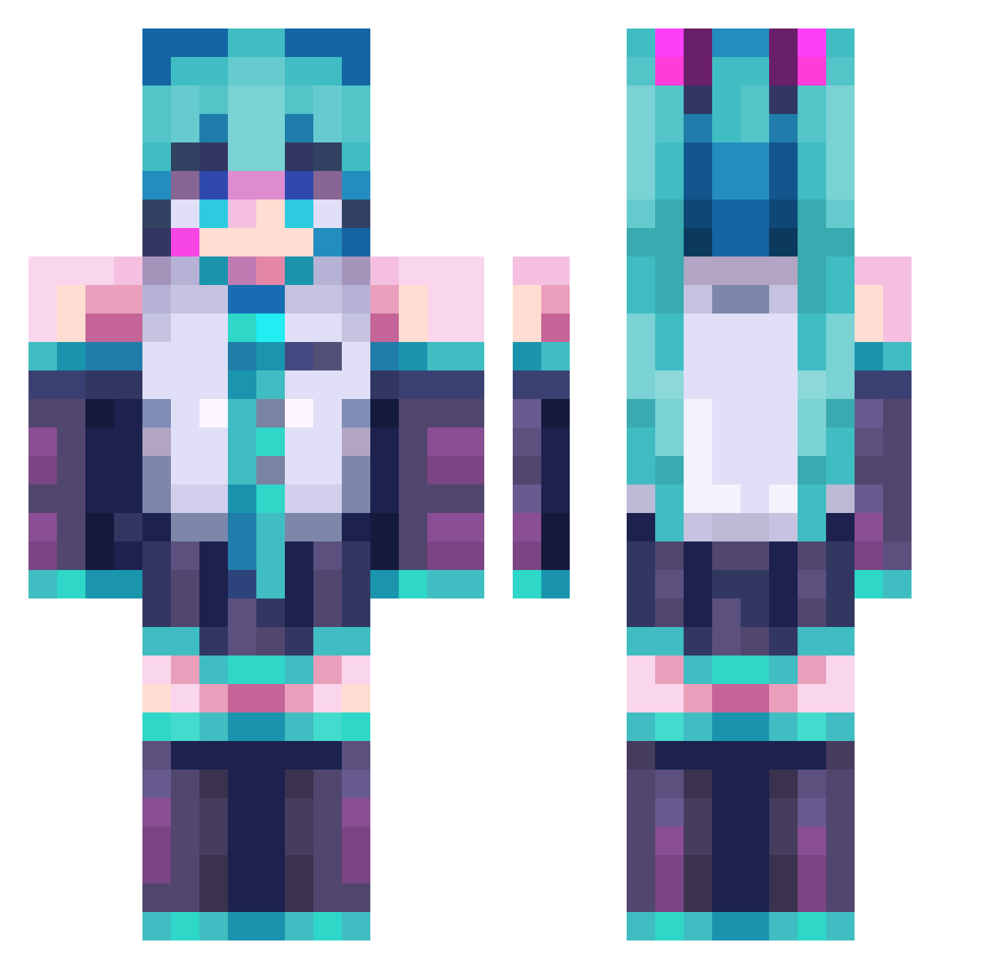 Shir0ooo Minecraft skin, front and back view
