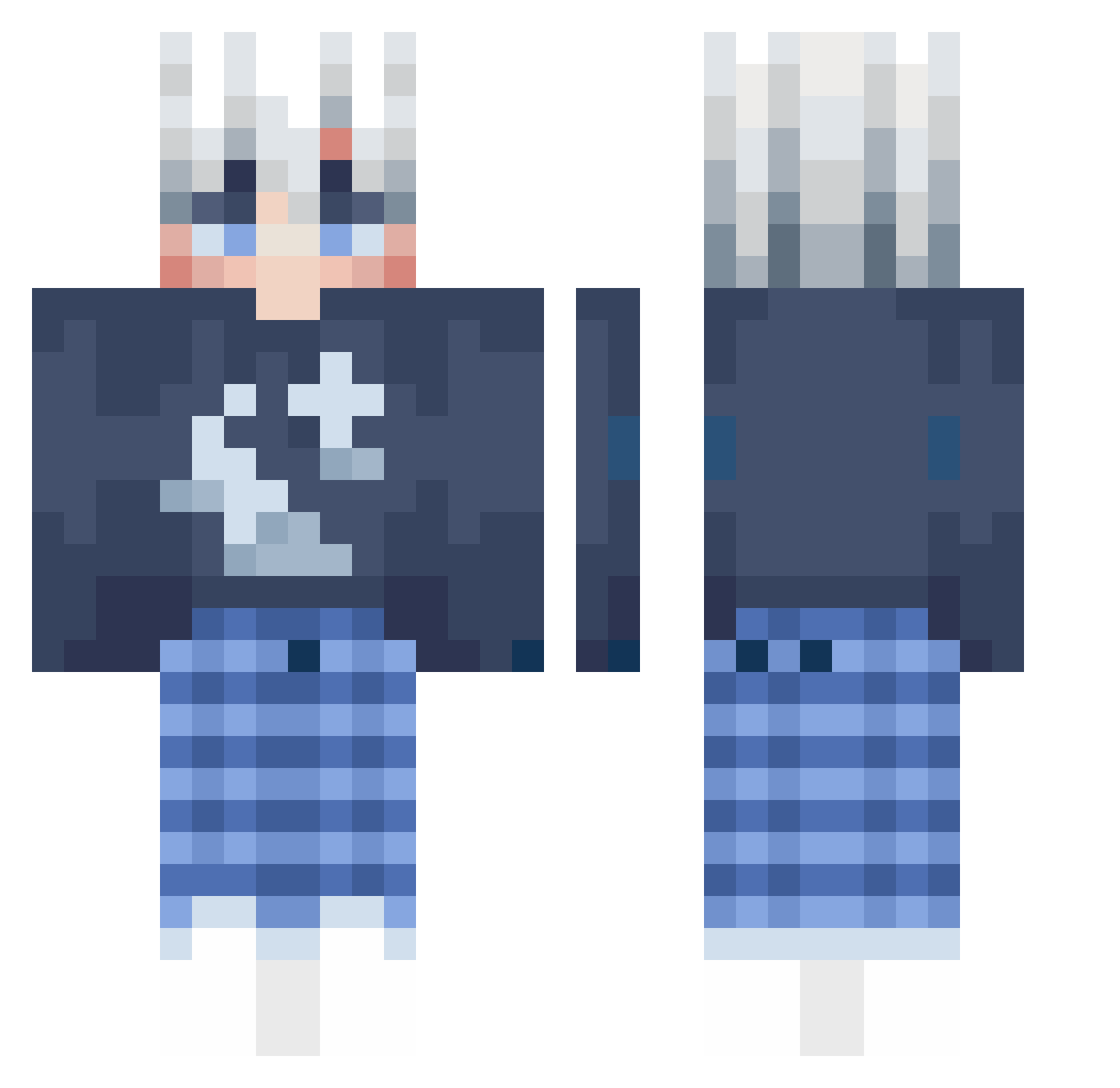 Endercat105 Minecraft skin, front and back view