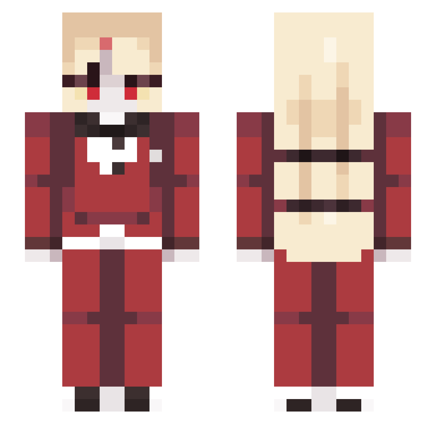 Drysketch Minecraft skin, front and back view